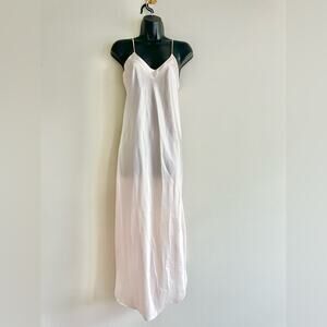 Vintage Caulfeild Canada Pink Satin Slip Dress Bias-Cut Silhouette, Size M